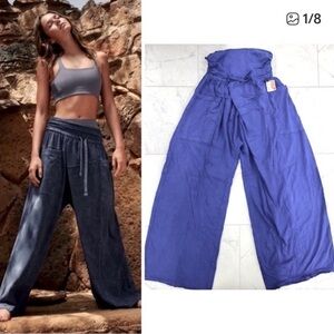 Free People Hot Shot Sport Pants In Indigo Blue